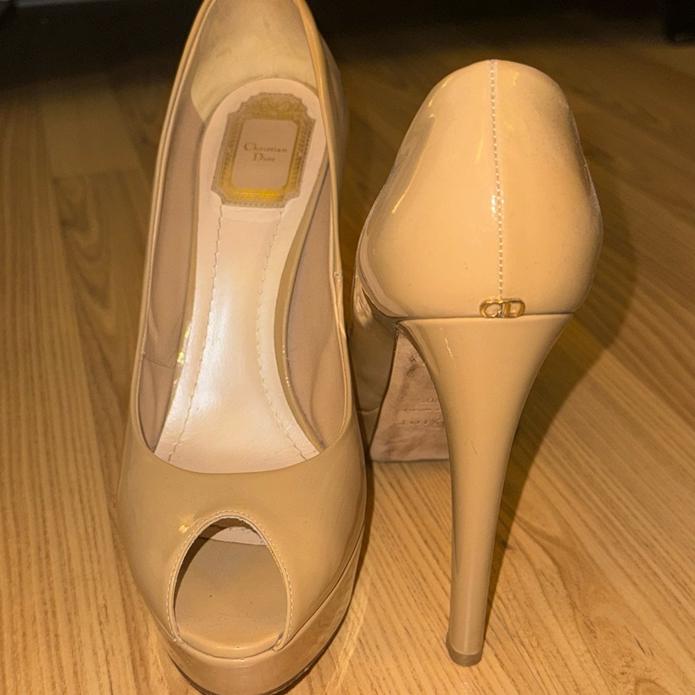 Christian Dior Nude Patent Pump Platforms